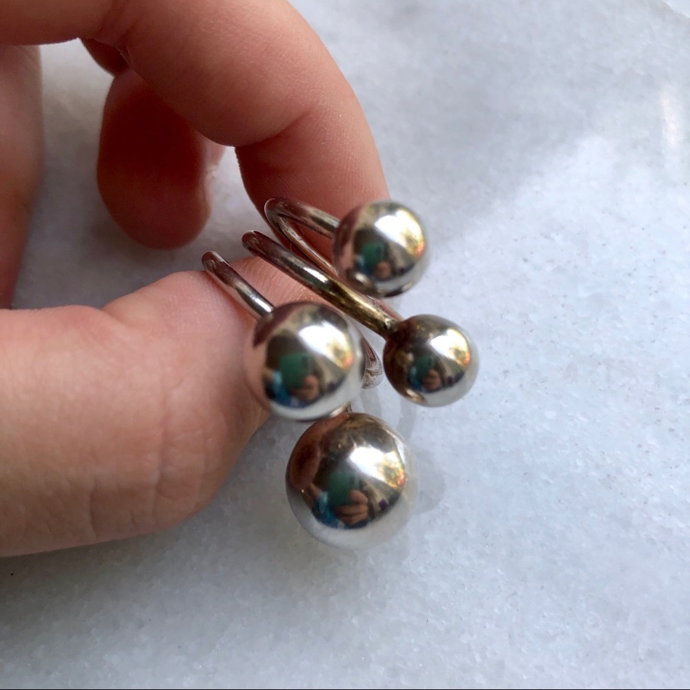 Bubbles Puffy Silver Statement Ring - image 6